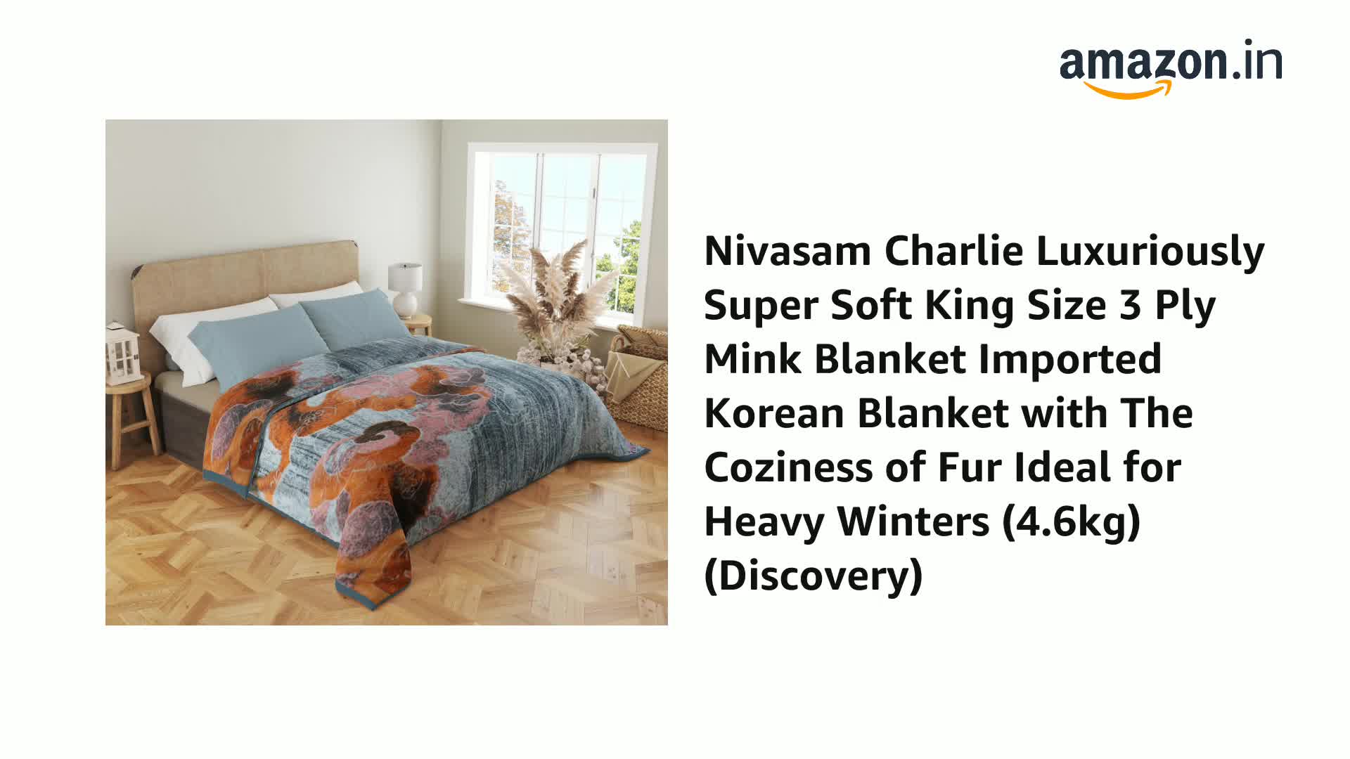 Buy Nivasam Charlie Luxuriously Super Soft King Size 3 Ply Mink