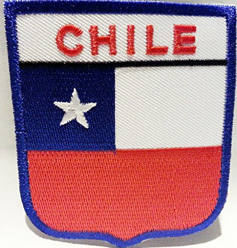 B2SEE Fahnen Flagge Aufnäher Patches für Jacken Kleidung Jeans Applikationen Bügelbilder Flicken Stoff Patch Kleider Aufbügler Patches Aufnäher zum aufbügeln Chile Aufnäher 7 x 6 cm