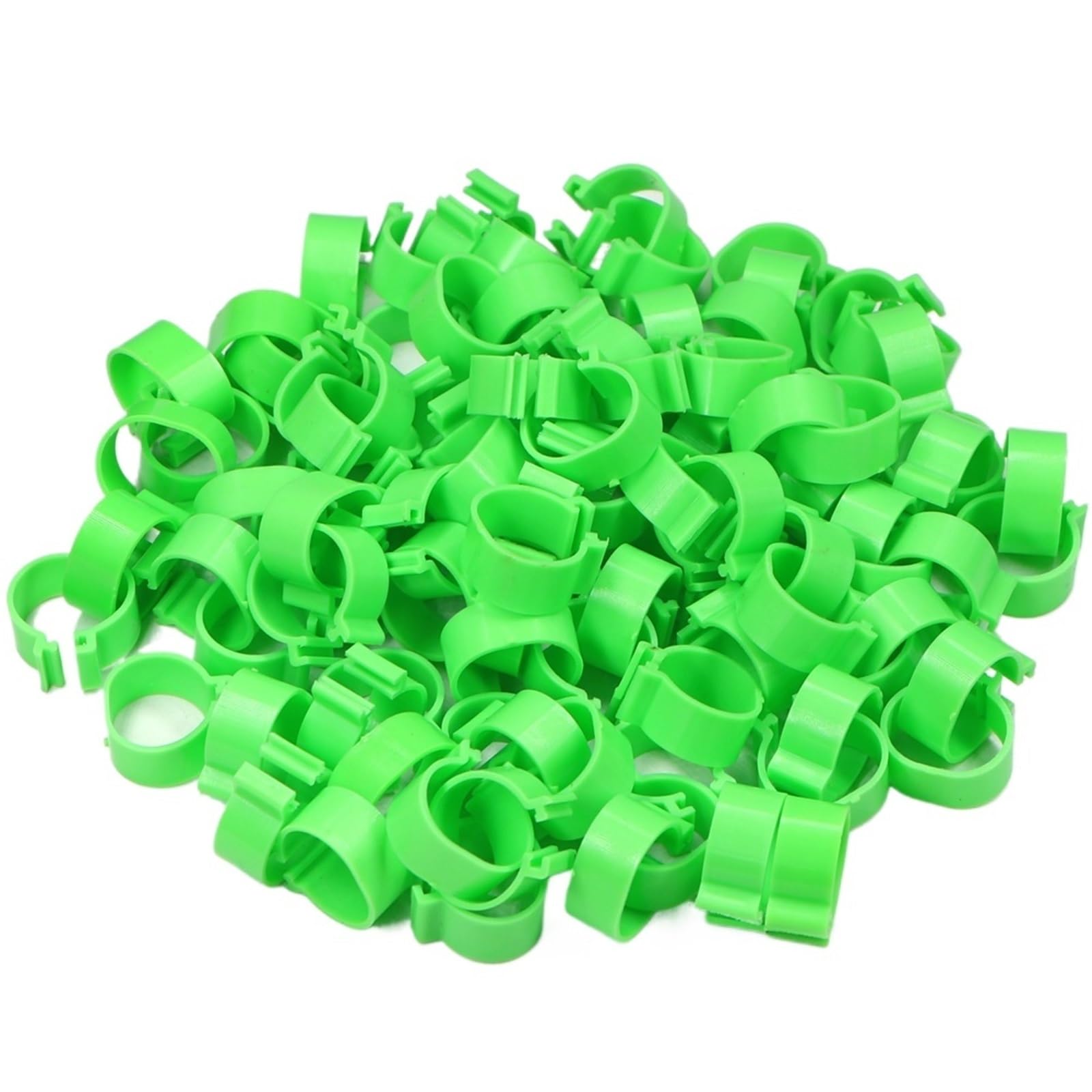 Obrączki na nogi drobiu, Opaski na nogi do identyfikacji kurczaka 7 kolorów 16-25 mm 100 szt. Plastikowe typu otwartego(Green 100PCS,25mm)