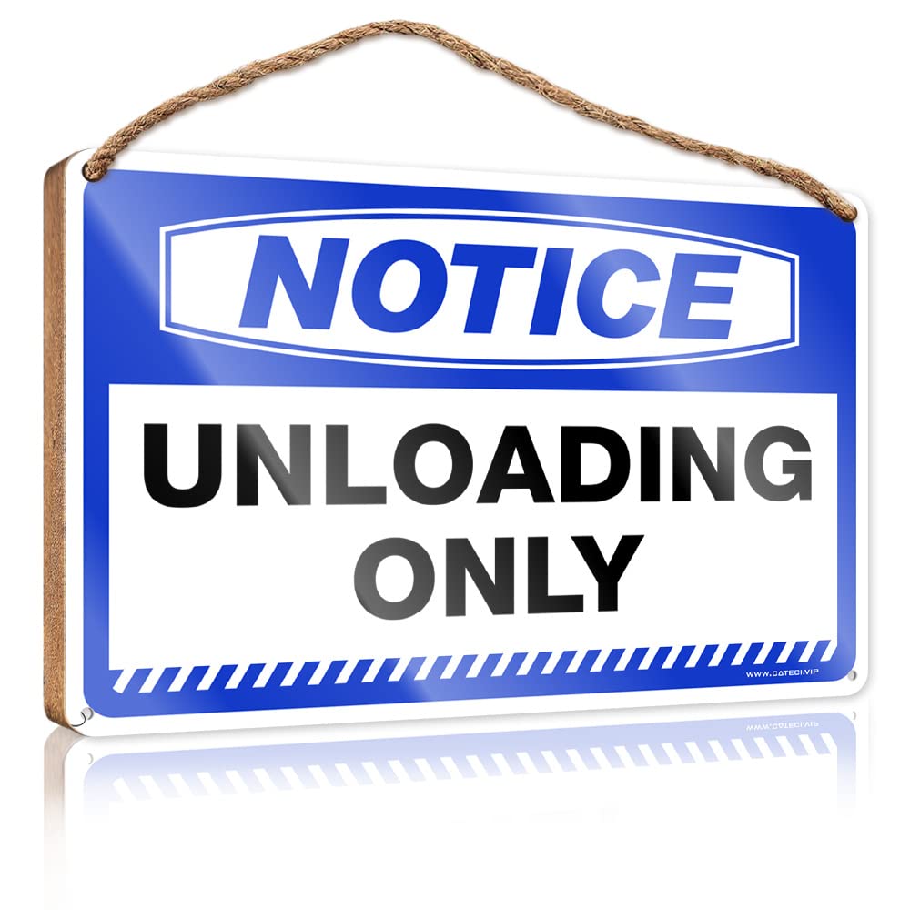 FZFN Farmhouse Door Decor Notice Unloading Only Wooden Sign Summer Decorations For Home Summer Decorations For(23X35CM)