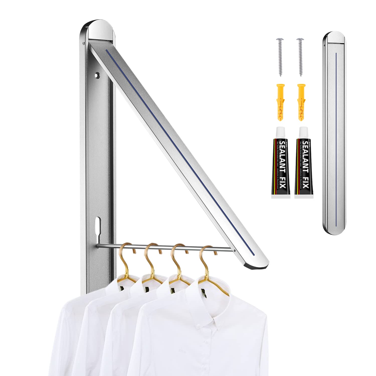 Buy Clothes Drying Rack, Wall Mounted Retractable Clothes Rack, Hanging