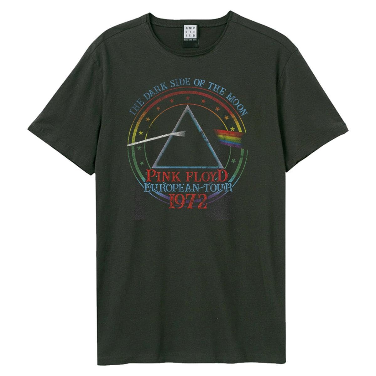 Amplified Men's Charcoal Pink Floyd 1972 Tour Graphic Print T-Shirt Xxl