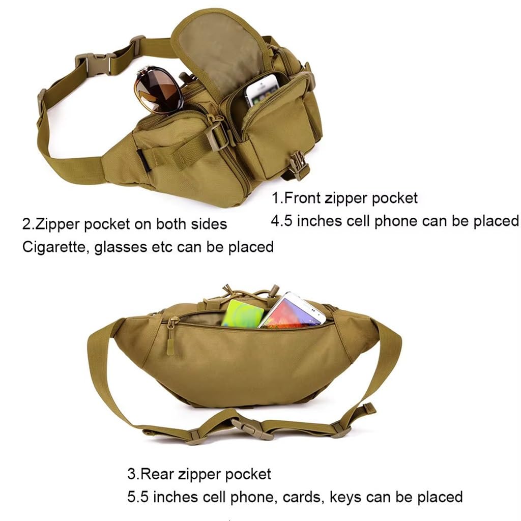 WLXW Borsa Arrampicata Tattica Borsa Campeggio Sistema Molle Borsa Cintura Impermeabile Tracolla Singola per Pesca Sport Ciclismo Softair Outdoor(JD)