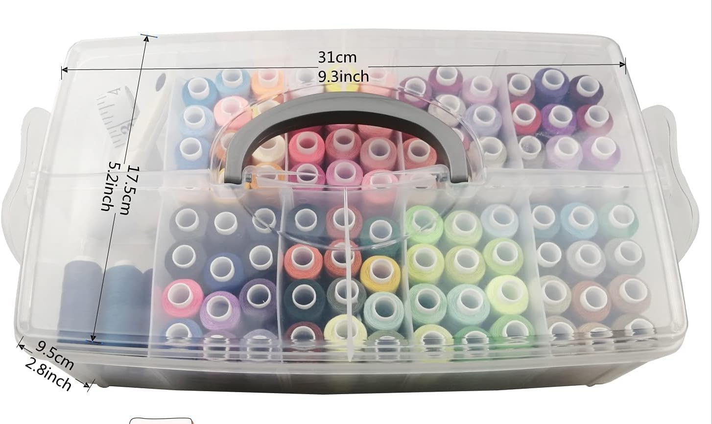 Sewing Thread 100 Colors 40S/2 250 Yards Per Spool 3 Color Sets Options (100 Colors with Storage case)