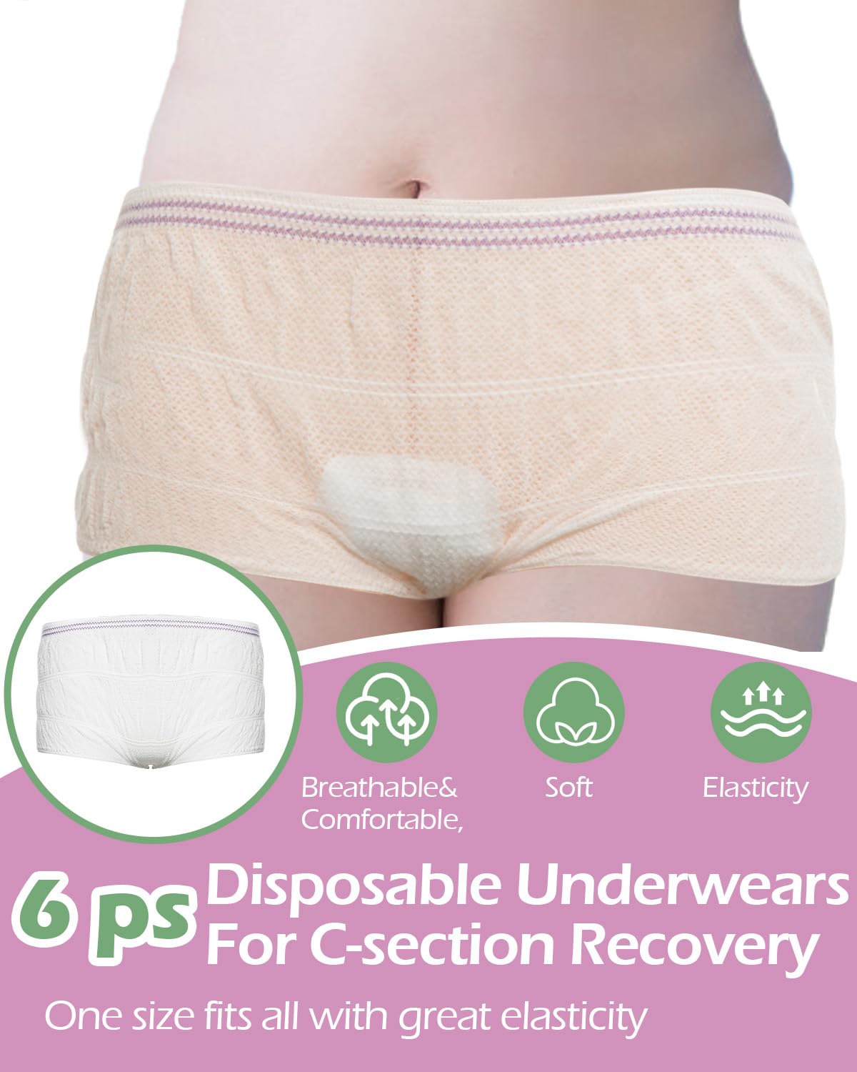 Kit imprescindible de recuperación de cesárea: botella Peri, ropa interior de malla desechable, forros de almohadilla de hamamelis, parches de silicona para cicatrices, carpeta abdominal abdominal