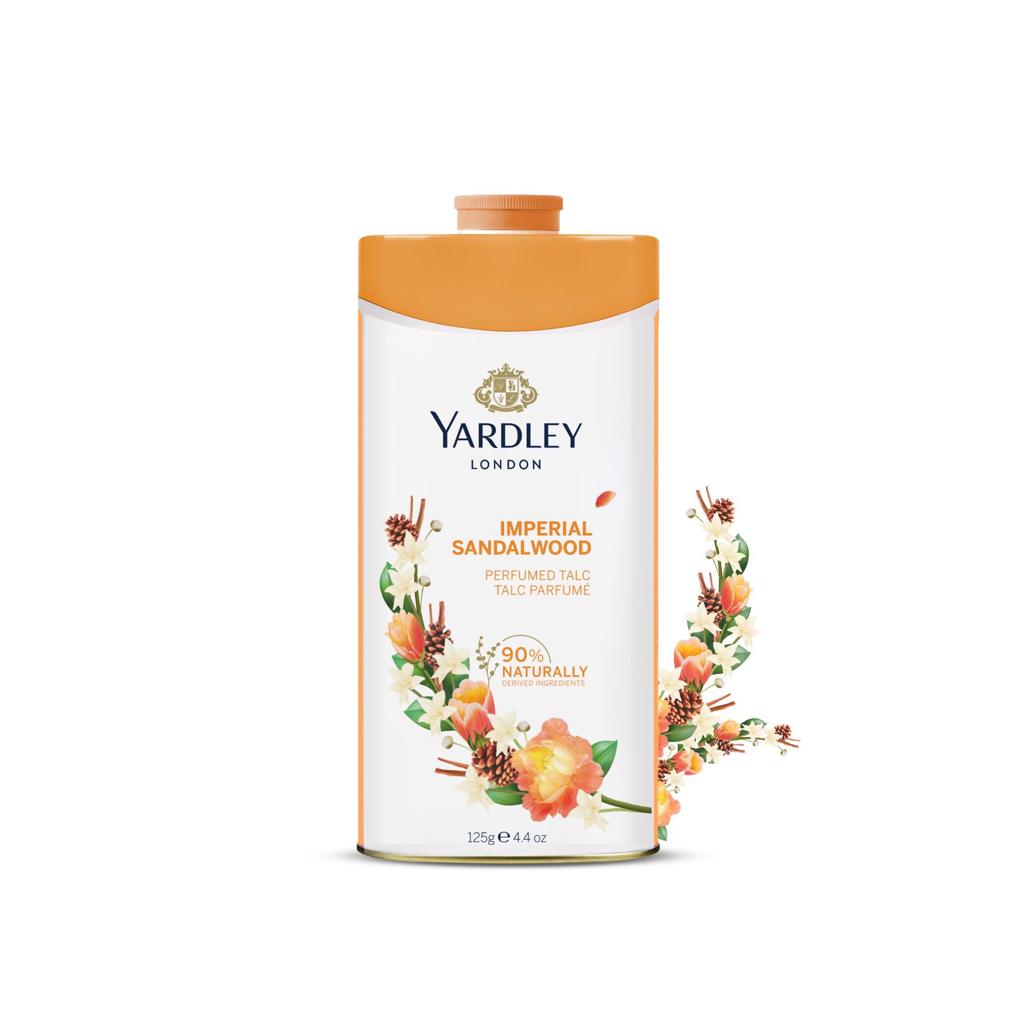 Yardley Imperial Sandalwood Perfumed Talcum Body Powder - 125g | Fresh Floral Scent | Absorbs Excess Moisture | For All Skin Types