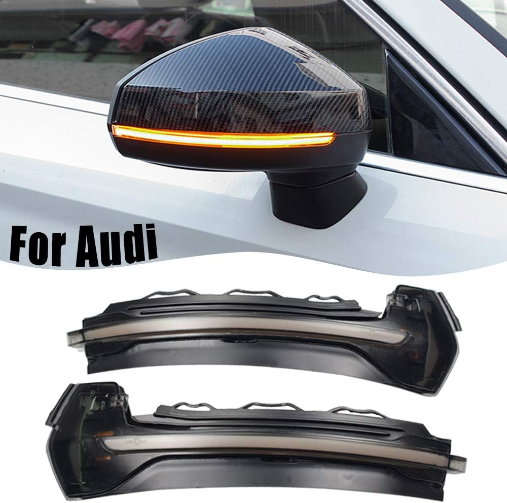 Dynamic Sequential LED Side Mirror Turn Signal Light Indicator Blinker For Audi A3 8V S3 RS3 2013-2020 (Yellow)
