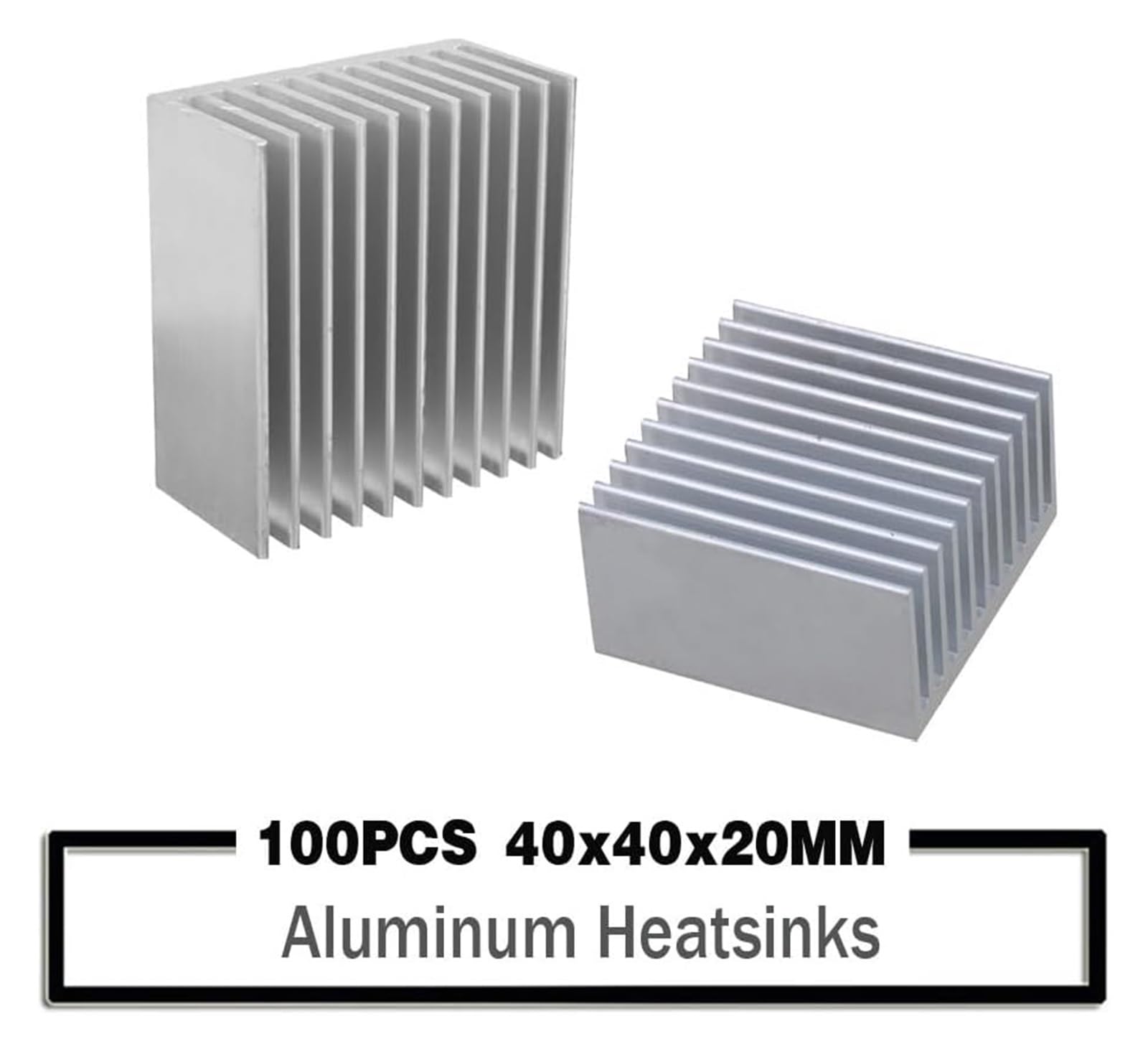 Używany w chłodnicach z chipem 100 szt. 40x40x20mm aluminiowy radiator chłodzący do elektronicznego układu scalonego LED RAM Cooler chłodzący radiator(Comes With 3m Tape)