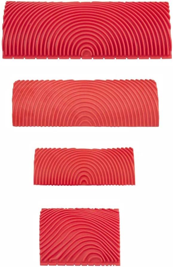 4 Pieces Wood Graining Tool, Rubber Pattern Knurling Tool for All Surfaces