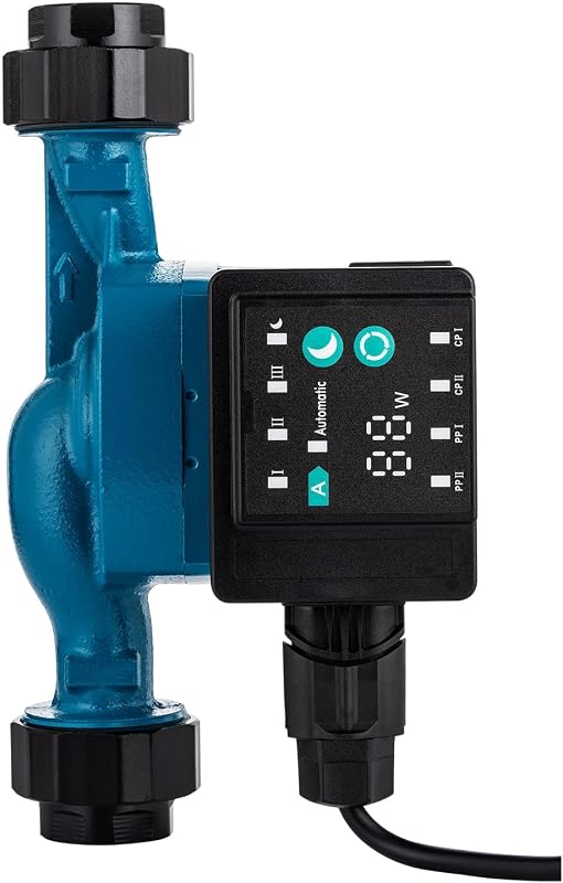 KATSU Tools Keringető Szivattyú 90W - Állítható Teljesítményű Fűtési Cirkulációs Szivattyú Radiátorokhoz és Központi Fűtésrendszerekhez, Réz
