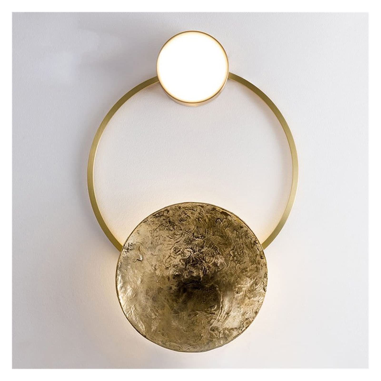 ZTCHSENZT Wall Sconces, Postmodern Minimalist LED Wall Lamp Copper Wall Lamp Balcony Stair Illuminated Lights Loft Fixtures Bedroom Bedside Lighting,D25cm H36cm-White light