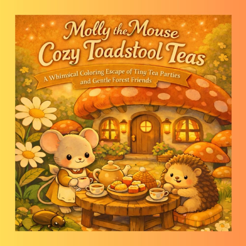 Molly the Mouse Cozy Toadstool Teas: A Whimsical Coloring Escape of Tiny Tea Parties and Gentle Forest Friends