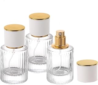 30ml/1OZ Cologne Travel Bottle Refillable Empty Perfume Spray Bottles, Glass Perfume Atomizer Vintage Cologne Sample Container Travel Essentials for Frangrance Toiletries Cosmetic 3 Pack