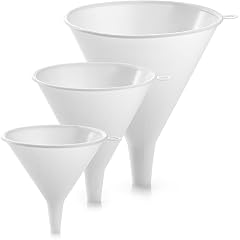 Zulay Kitchen 3-Piece Plastic Funnel Set - Large Medium and Small Kitchen Funnels Pouring Spout - for Filling