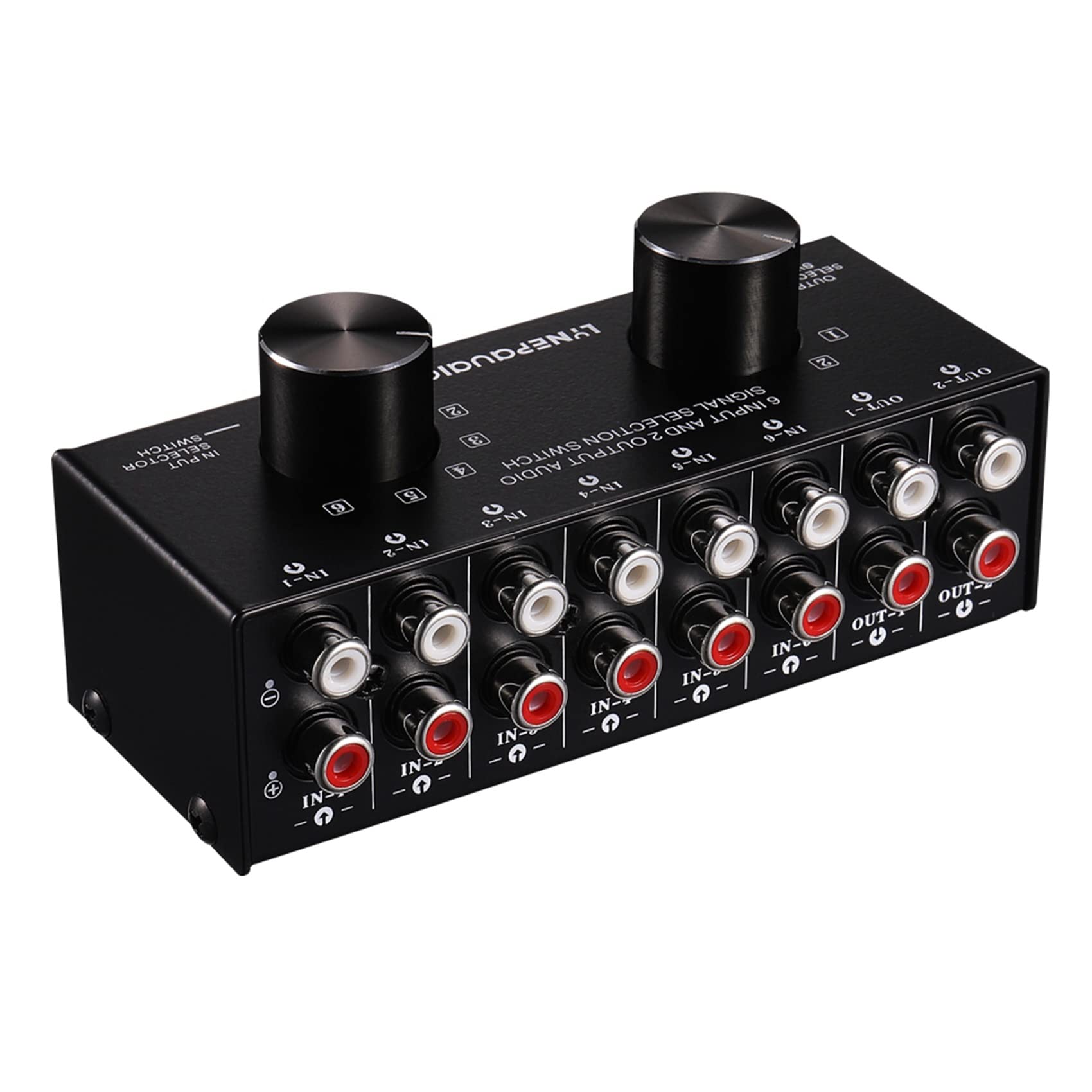 DAZLOR 2 interruttori 6 2 Out o 2 6 Out cuffie switch altoparlante stereo segnale selezione switcher interfaccia accetta il design RCA switch manuale