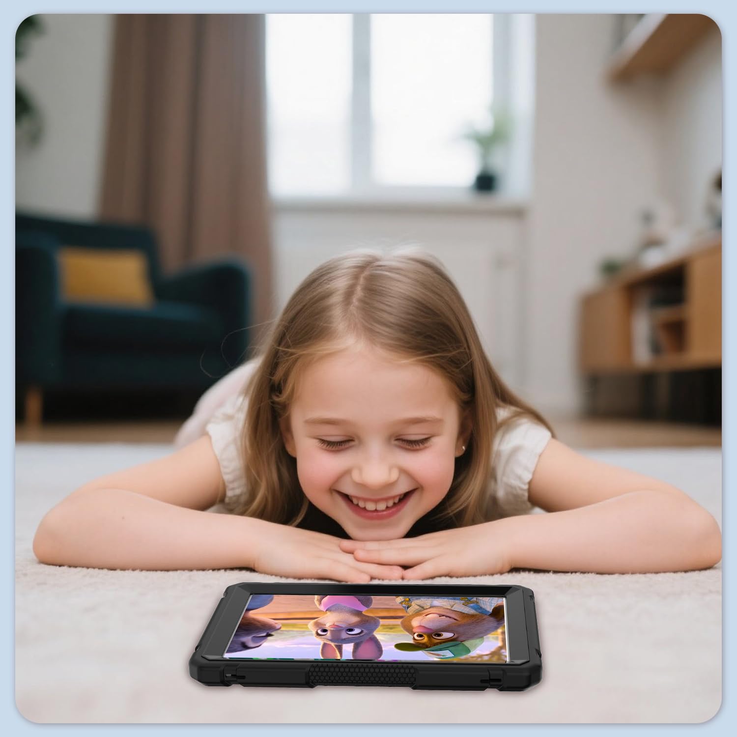 MENZO Étui robuste résistant aux chocs avec béquille pour tablette 10" (pour tablette 13e génération uniquement), noir