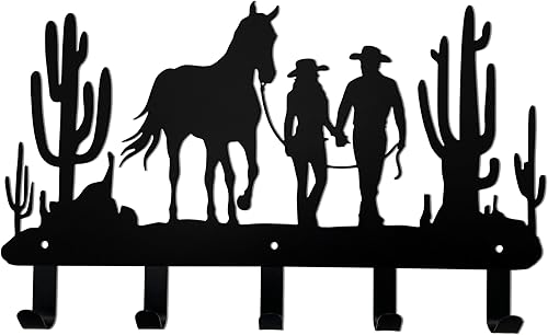 Miniatura 1 de Ecqizer Ganchos de vaquero para decoración de pared, ganchos de vaquero y ganchos para llaves, perchero de ropa para sombreros de vaquero y colgador