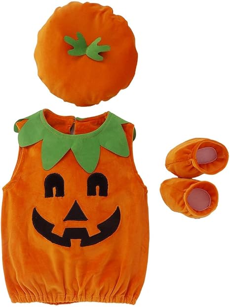 FeMereina Baby,Clothing,Baby Boys 0-24m,Bodysuits & One-Pieces,Rompers FeMereina Newborn Baby Girls Boys Halloween Costumes Sleeveless Pumpkin Romper Bodysuit Hat Socks Halloween Outfits 0-3Y
