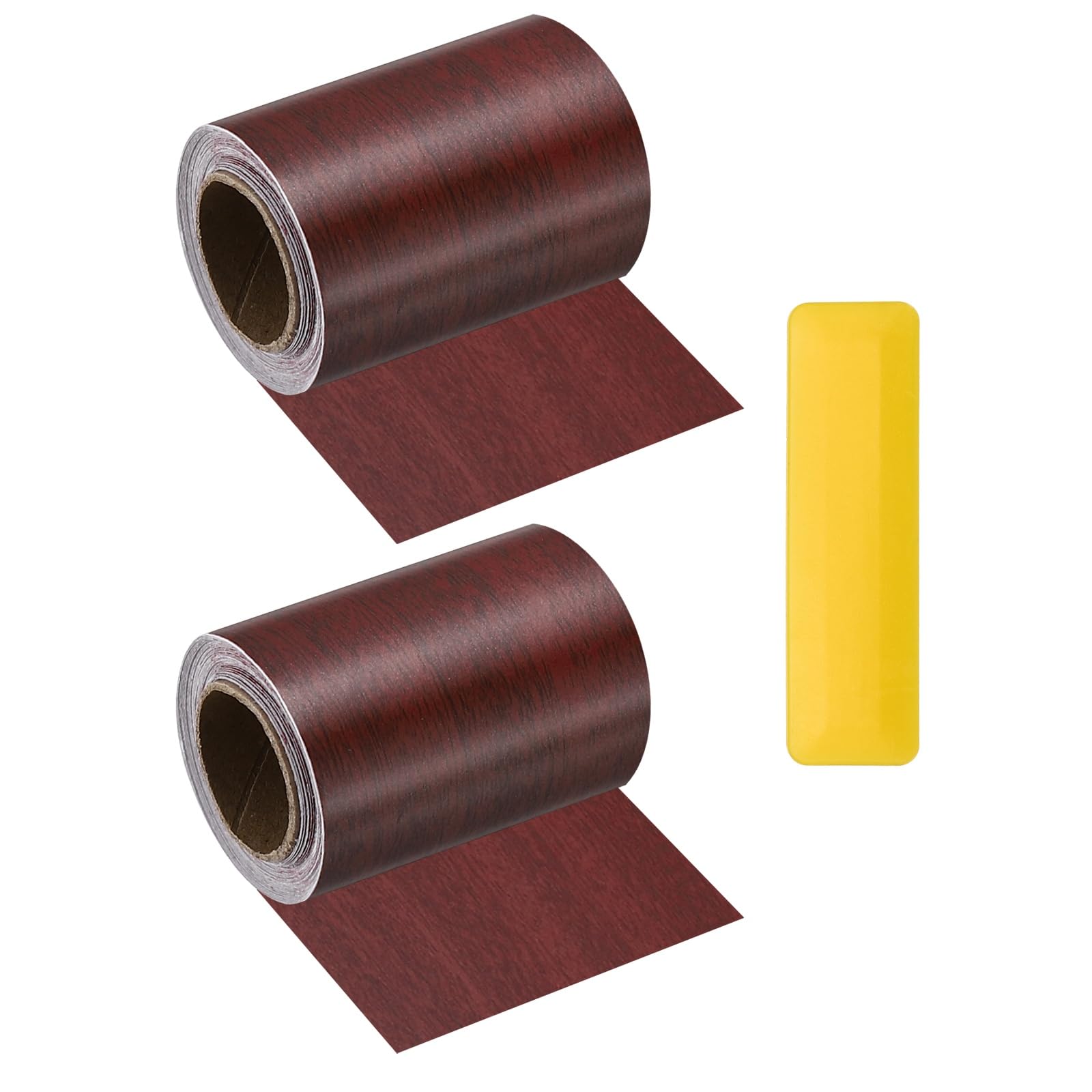 sourcing map Wood Grain Repair Tape with Scraper 8cm x 5m,Walnut