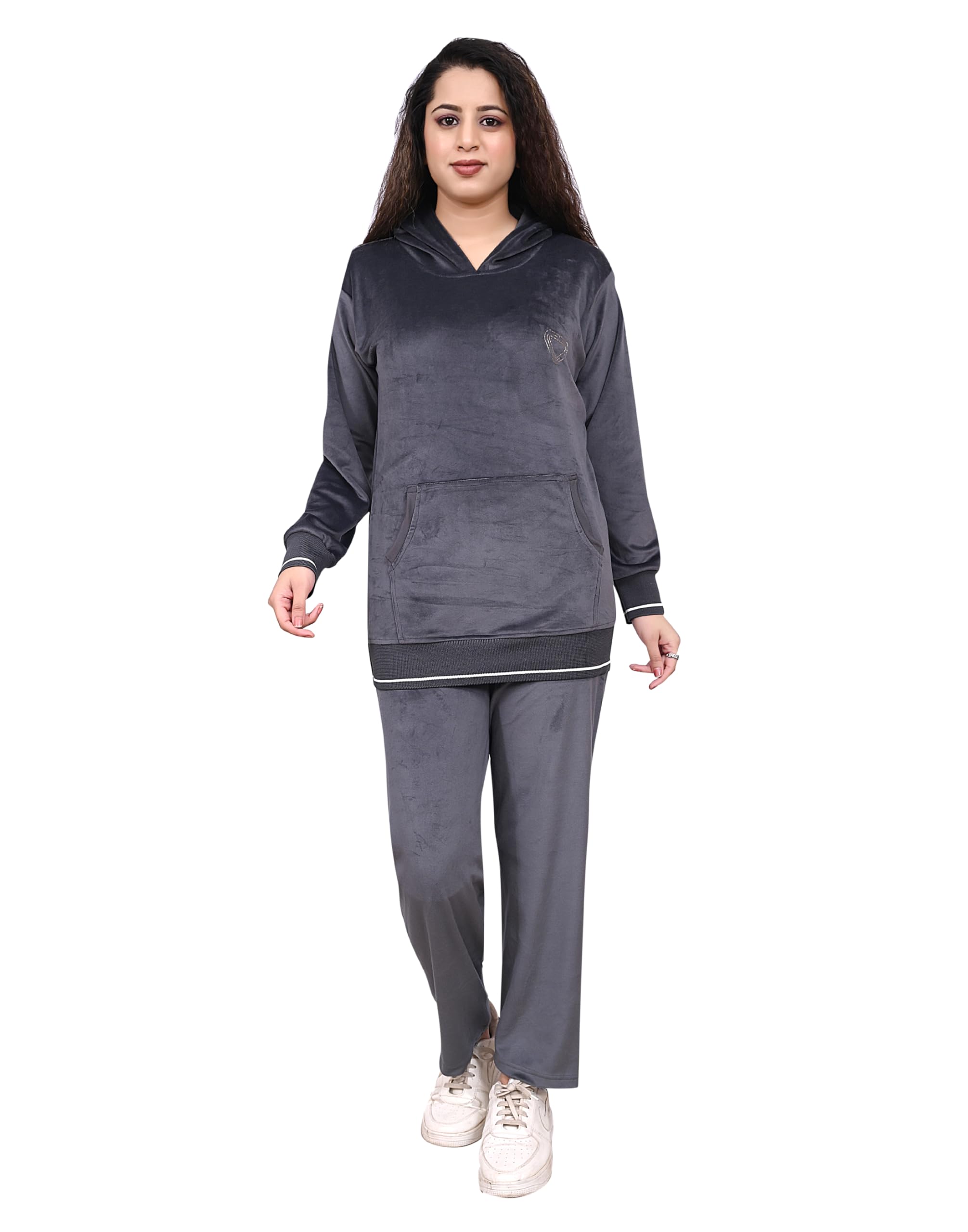 gwachi Women's Winter Velvet Night Suit Set with Hoodie – Warm & Stylish Sleepwear |Super Soft Top & Bottom Set(combo)-picture-57