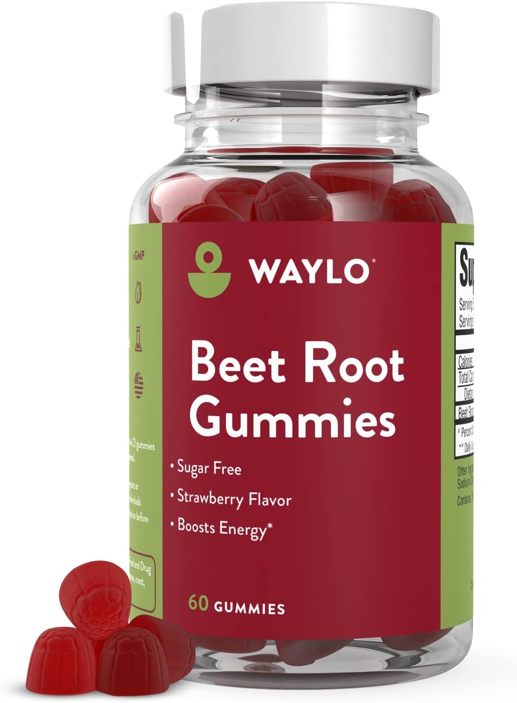 Waylo Sugar Free Chewable Beet Root Gummy Nitric Oxide