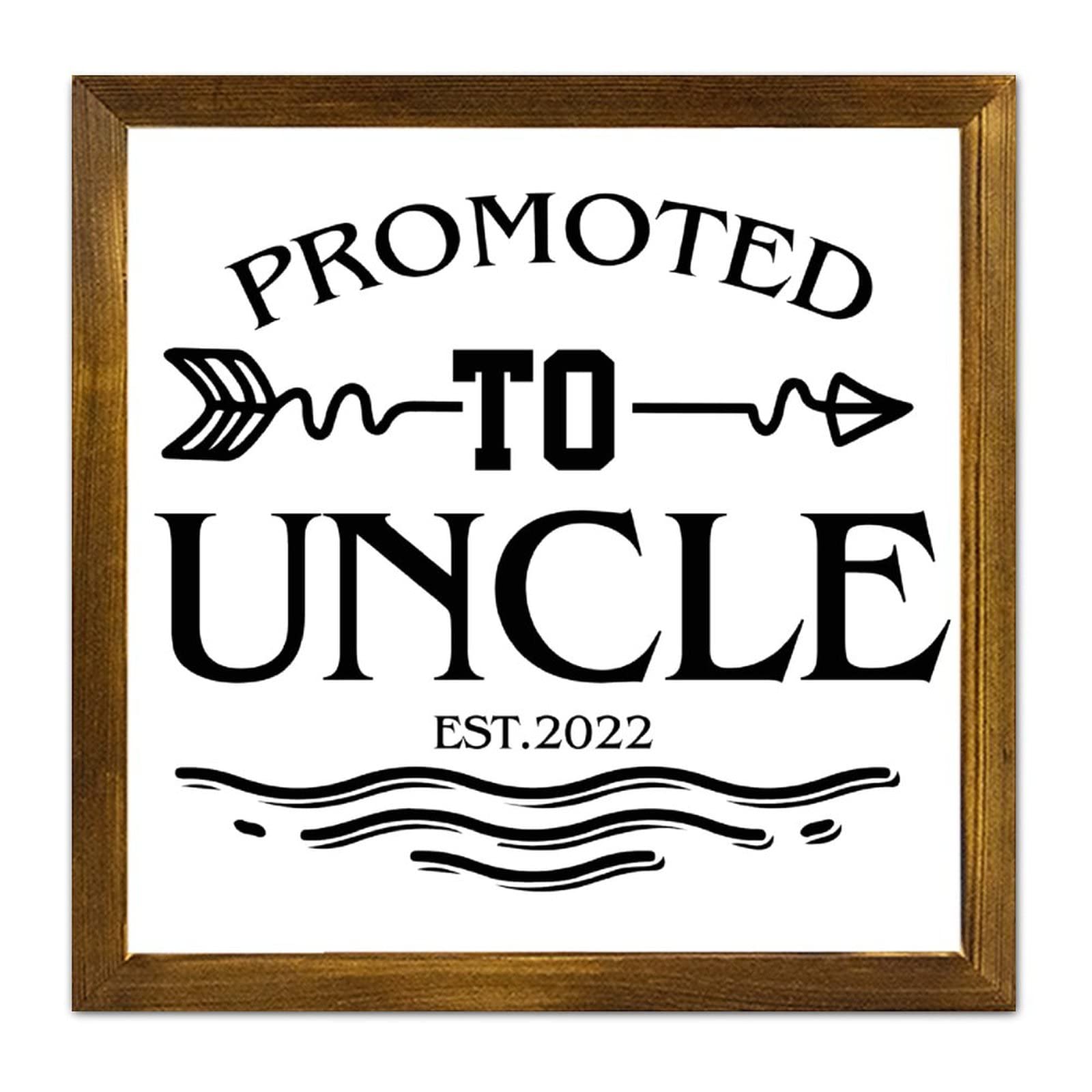 Panneau de Noël en bois Promoted to Uncle Elf, le cadeau déco idéal pour un futur oncle