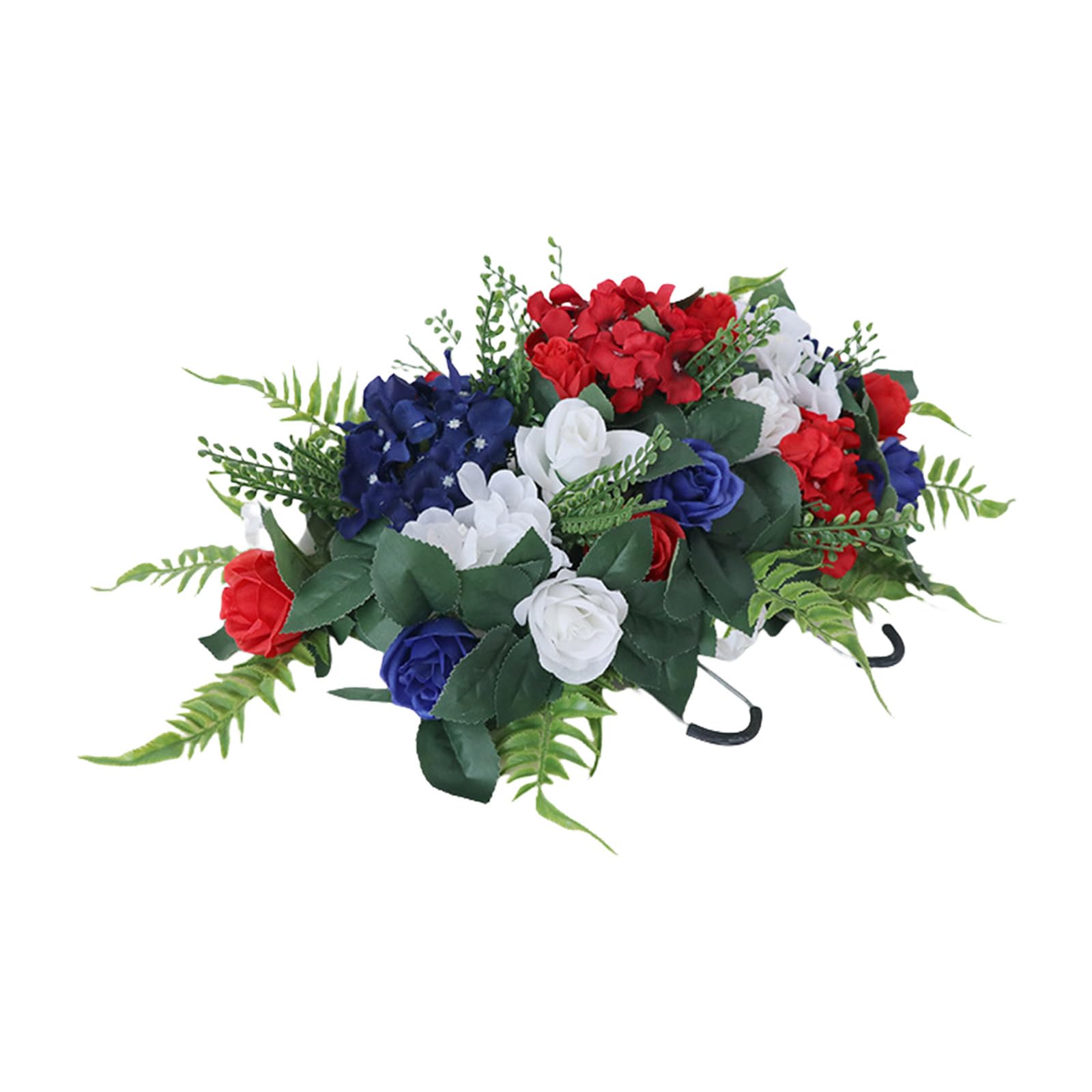 Buxuaaaa Funeral Arrangements Artificial Flower Saddles For Cemetery Tombstone Decoration Grave Flower Arrangement Tombstone Memorial Bouquets Memorial With Vase