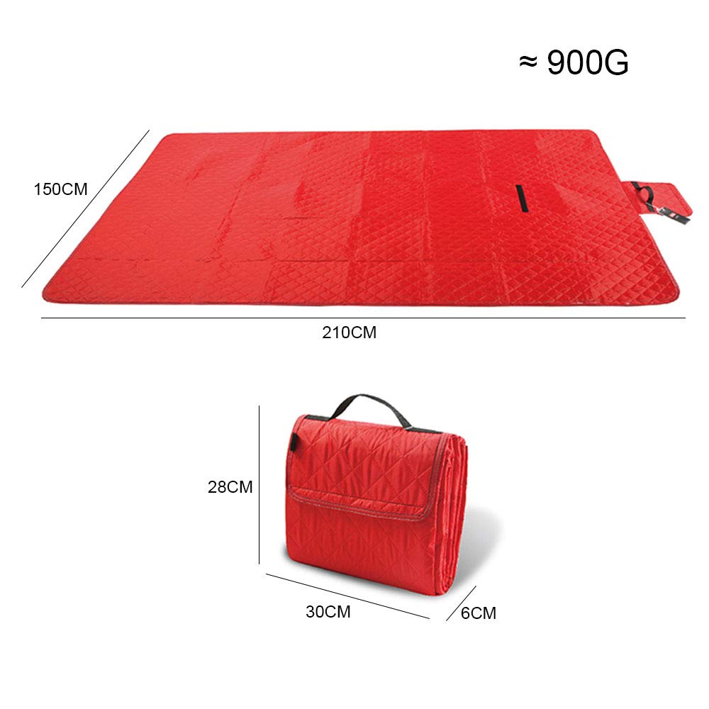 Mat Pique-Nique Pique-Nique Couverture Park Lawn résistant à l'humidité Pad Voyage Portable épais Rangement Pliable Beach Mat léger Tapis de Jeu pour Enfants 150 × 210cm