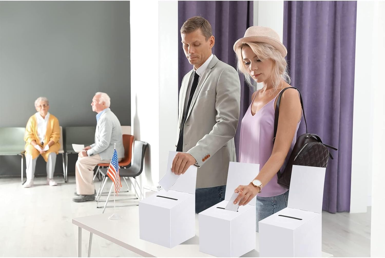 Raffle Boxes Ballot Box for Fundraising,Cardboard Box with Slot for Ticket and Removable Header Donation Boxes for Collecting Business Card Voting Contest (White 40 PCS, 6×6×6inch)