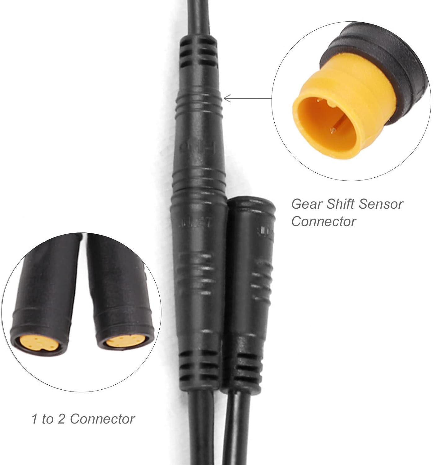 EVTSCAN Bike Gear Shift Sensor Connector Cable with Short 1T2 Brake Splitter for Bafang Mid Mount Motor