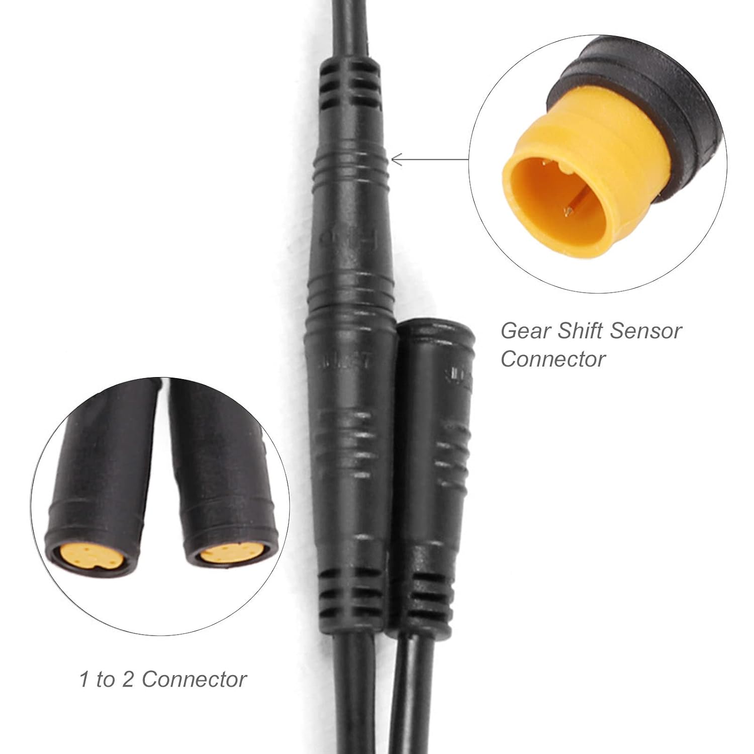 Gear Shift Sensor Cable, Gear Shift Sensor Connector Cable with Short 1T2 Brake Splitter for Bafang Mid Mount Motor Bafang Shift Sensor 1T2 Short Cable Bafang