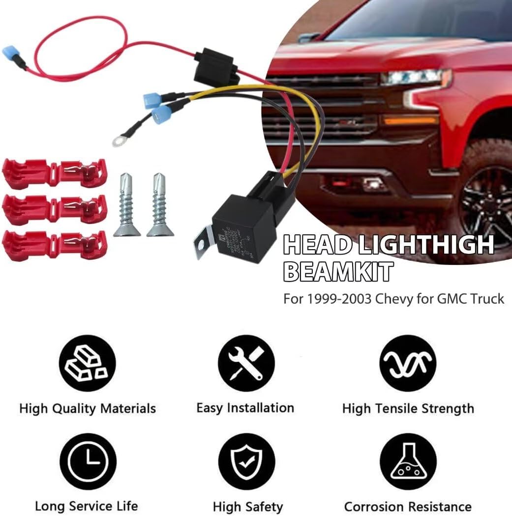 4 Head lights High Beam Conversion Kit for 99-03 Chevy G*MC Truck 99 00 01 02 03 Silverado Sierra - Led Headlights