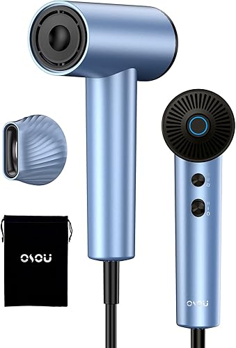 Secador de pelo iónico, secadora de alta velocidad, motor sin escobillas de 150,000 RPM, 500 millones de iones negativos, ultraligero y pequeño,