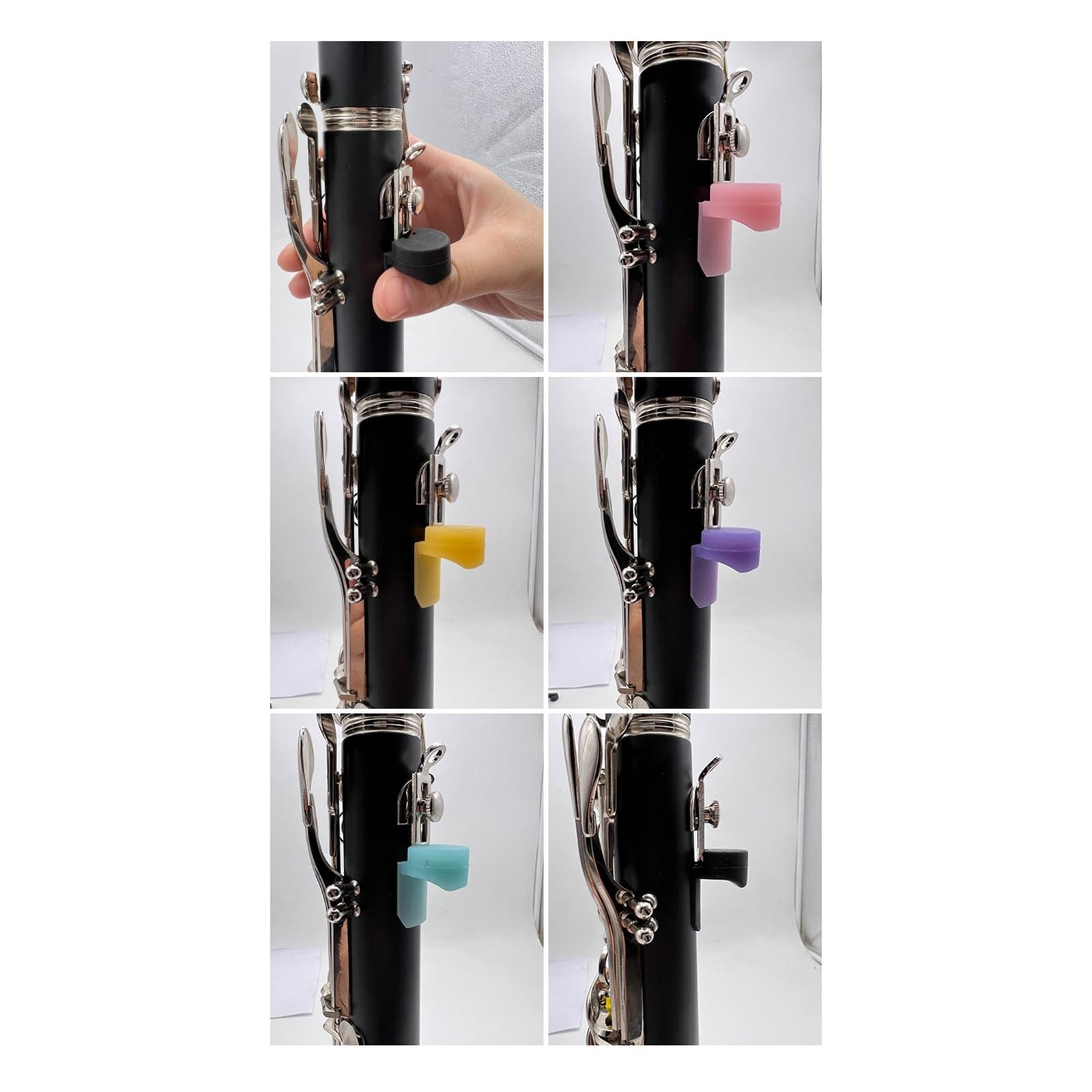 Uchwyt Na Palec Klarnetowy Drop B Drop E Tone Czarny Uchwyt Na Palec Rurkowy Łagodzi Zmęczenie Silikonowy Uchwyt Na Rękę podpórki na palce do klarnetu (Color : 5 colors)