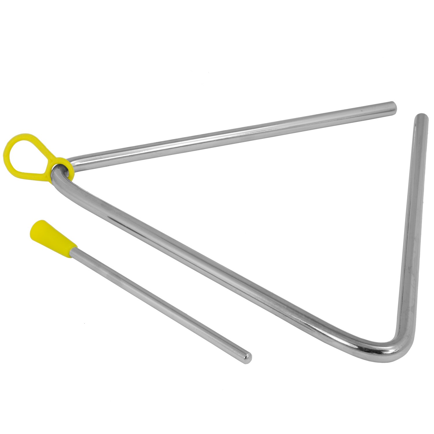 TIGER TRI-SET - Set di strumenti triangolari da 6/8/30,5 cm, triangoli in acciaio resistenti con attacchi in metallo, ideale per scuola, banda o uso domestico, 3 triangoli
