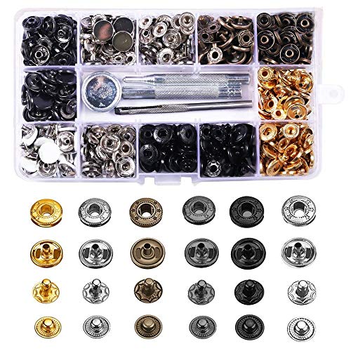 Notions Fasteners CHEPULA 132 Sets Leather Snaps Fastener Kit 9.5mm