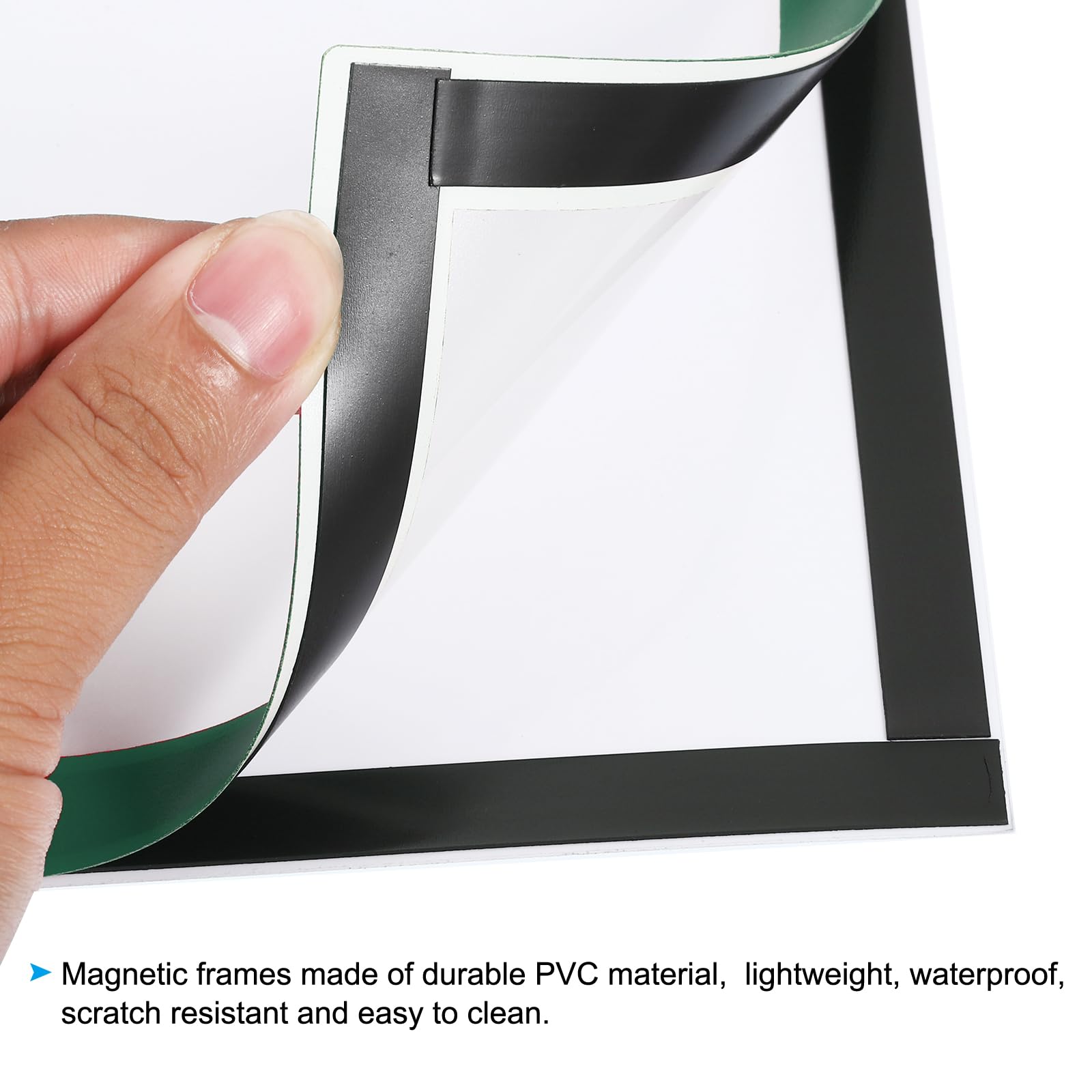 PATIKIL A4 Magnetischer Bilderrahmen, 8er Pack Magnetischer Bilderrahmen Selbstklebender Magnetischer Displayrahmen Wiederverwendbar Doppelseitig für Kühlschrank Kunstwerk, Grün