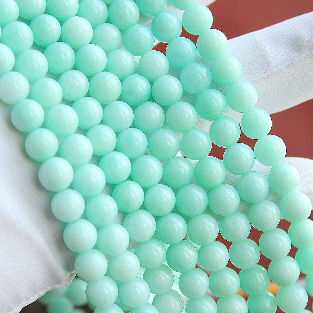 Cuentas redondas sueltas de jade azul cielo 5A para hacer joyas (8 mm)
