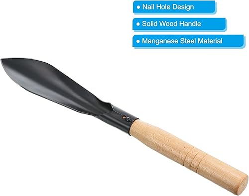 Miniatura 4 de PATIKIL Paleta de jardín de plantación de 13 pulgadas, pala de jardín puntiaguda, trasplantadora, herramientas de jardinería para trabajos de