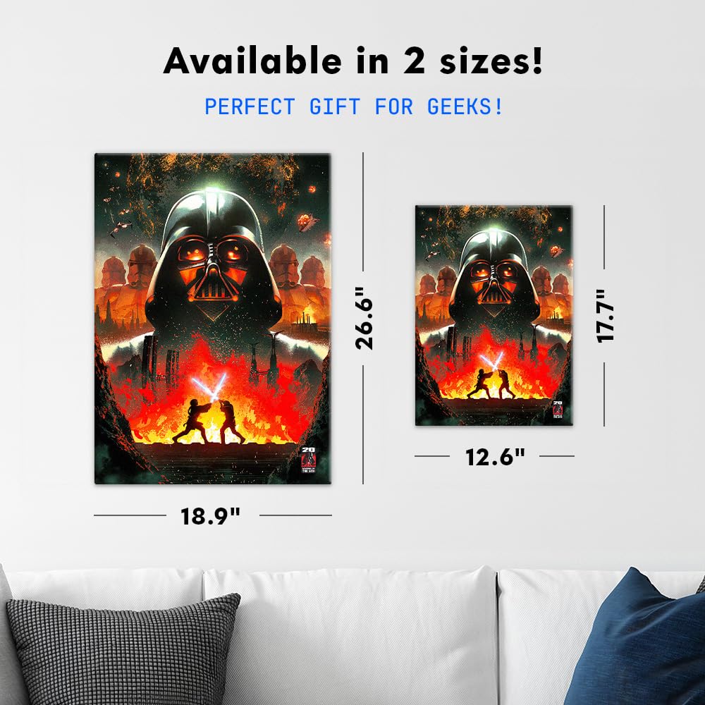 Displate Poster in metallo Star Wars - Revenge of the Sith 20th Anniversary - Darth Vader Casco - Decorazione per casa, camera da letto, arte moderna, regalo - Decorazione da parete in metallo
