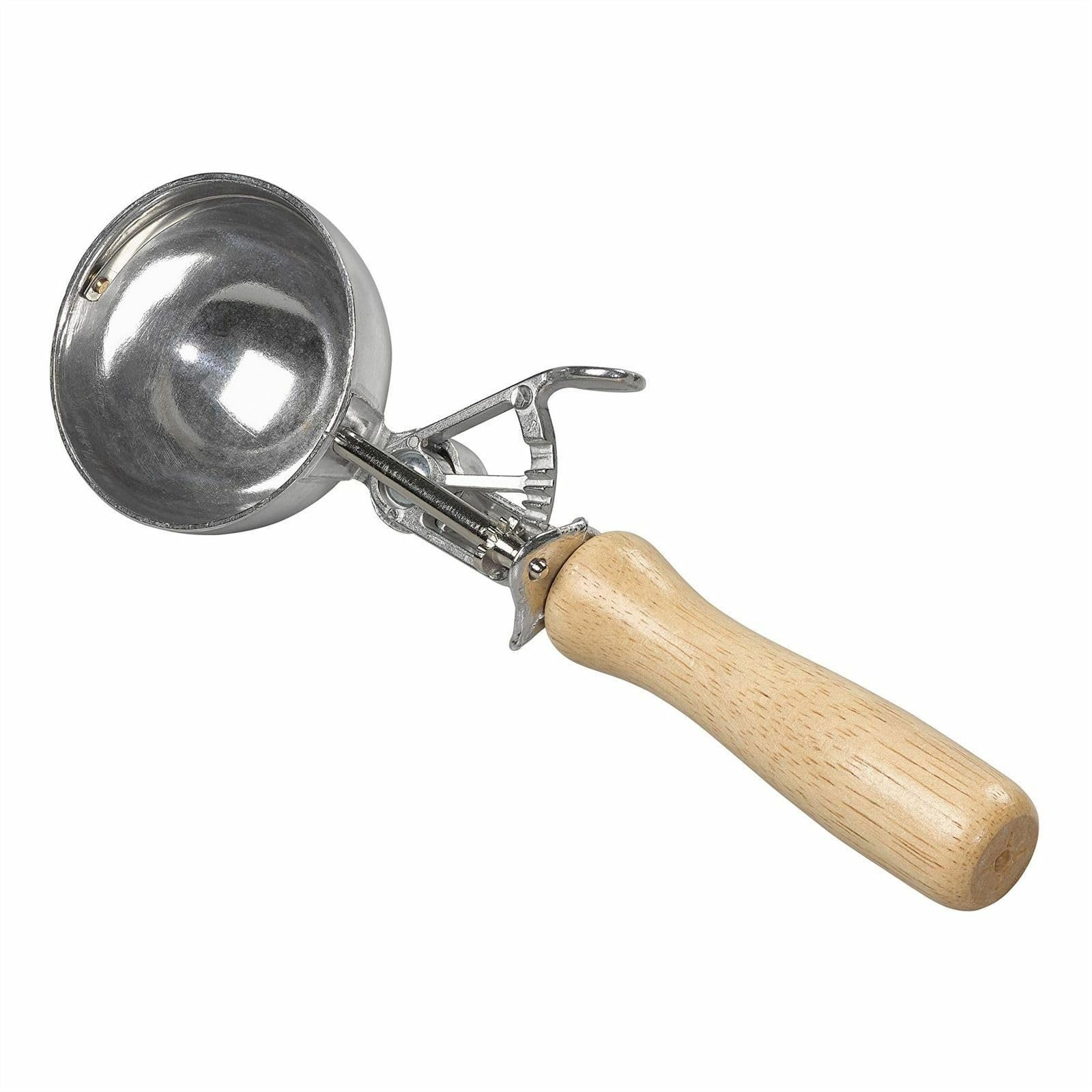 Tala Natural Pull Handle Food Scoop, Traditional Style With Wooden Handle, Perfect For Serving Sized Portions Of Ice Cream, Mashed Potato And Many Other Foods, Dishwasher Safe