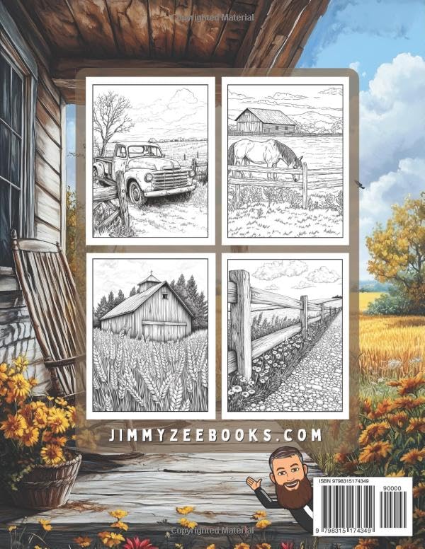 Country Calm: Serene Farmland, Rustic Landscapes & Farm Animals: A Coloring Book for Adults with Peaceful Countryside Landscapes, Farms, Barns, ... (Country Calm: Relaxing Scenes of Rural Life) - Image 2