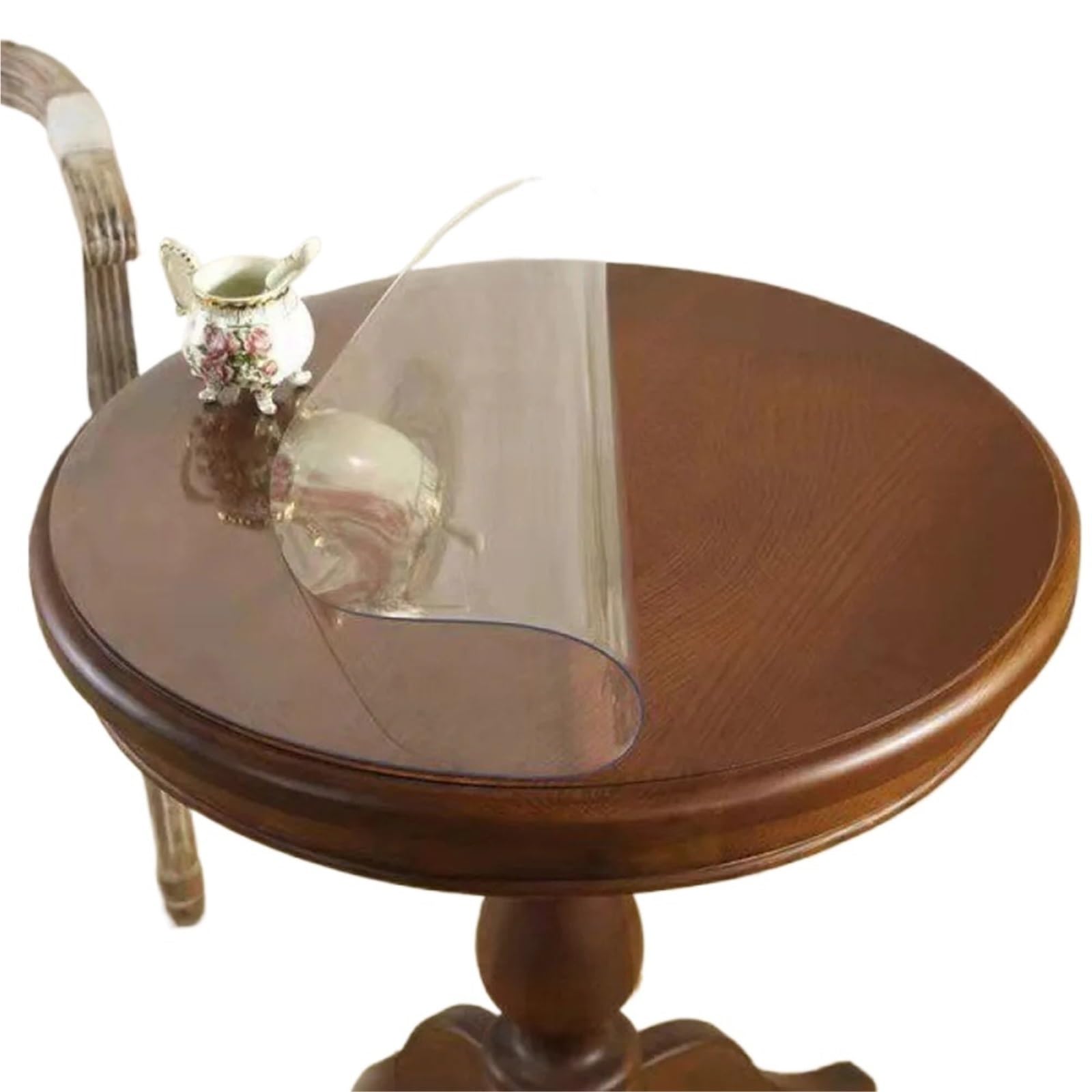 Nappe en PVC transparent de qualité supérieure épaisseur 1,5 mm pour meuble rond