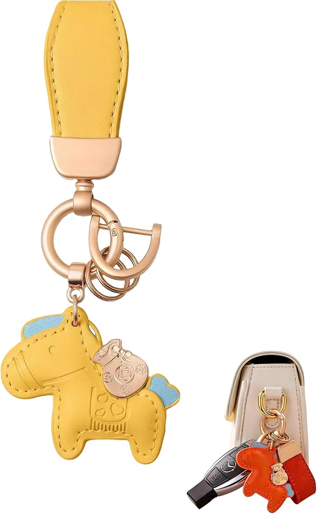 Amazon.co.jp: [QEZEZA] 馬 キーホルダー 1個 本革製 バッグチャーム