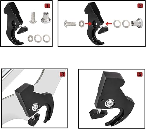 Miniatura 4 de AUFER Kit de clips de acoplamiento para portaequipajes con barra giratoria desmontable, compatible con Sportster Softail Night Train Fat Boy Touring