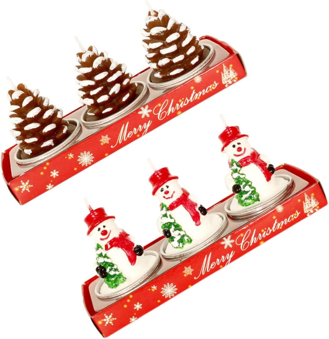 Christmas Decorative Candle 3pcs Paraffin Xmas for Home Decoration