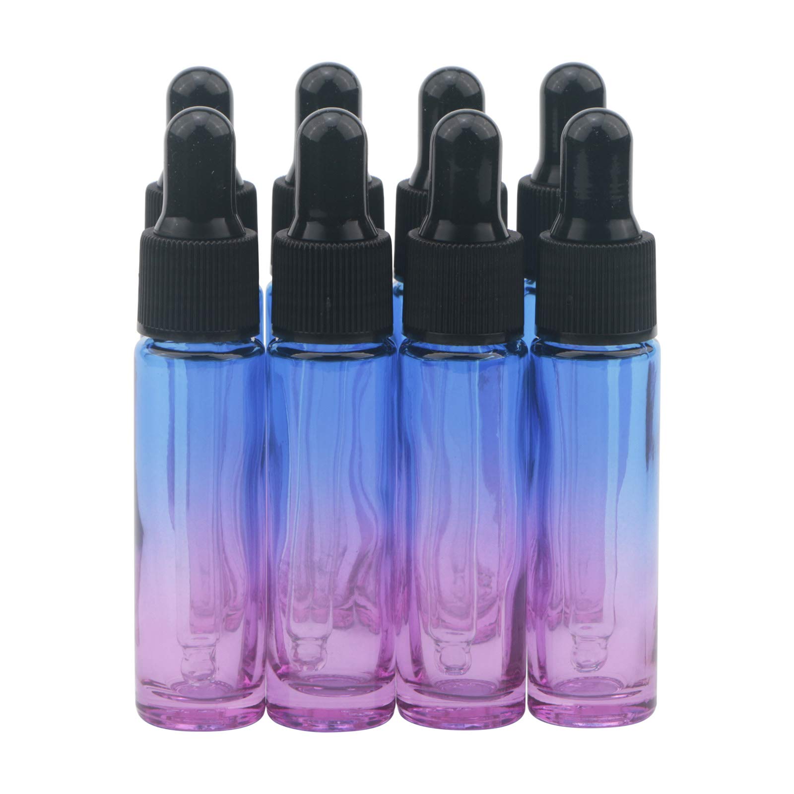Kesell8 Pack 0.34oz/10ml Essential Oil Dropper Bottles Colorful Glass Bottles with Eye Dropper Empty Travel Bottles for Perfume