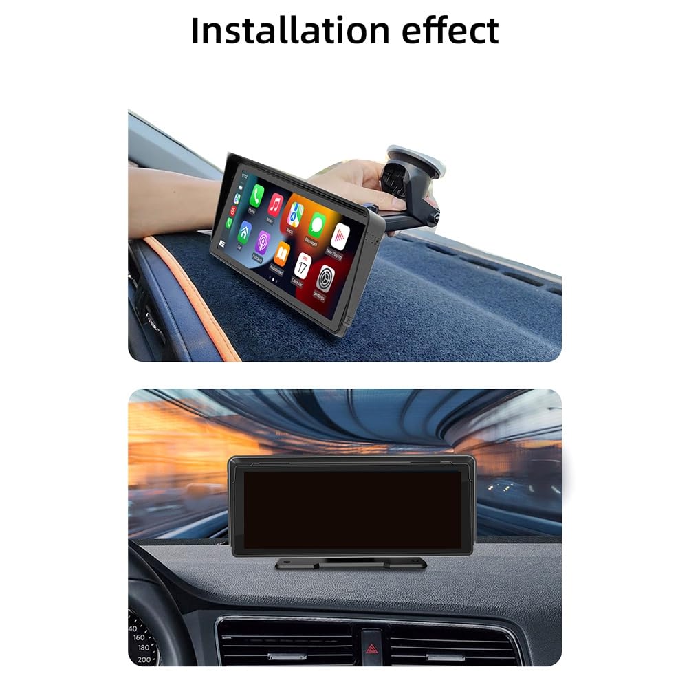 1 juego de 10.26 pulgadas pantalla táctil inalámbrica CarPlay Android Auto Bluetooth MP5 FM receptor radio portátil para coche