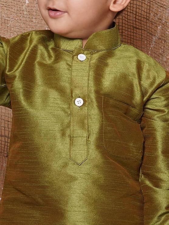 Image of AJ DEZINES Kids Ethnic Wear Pure Cotton Dhoti Kurta Set For Boys