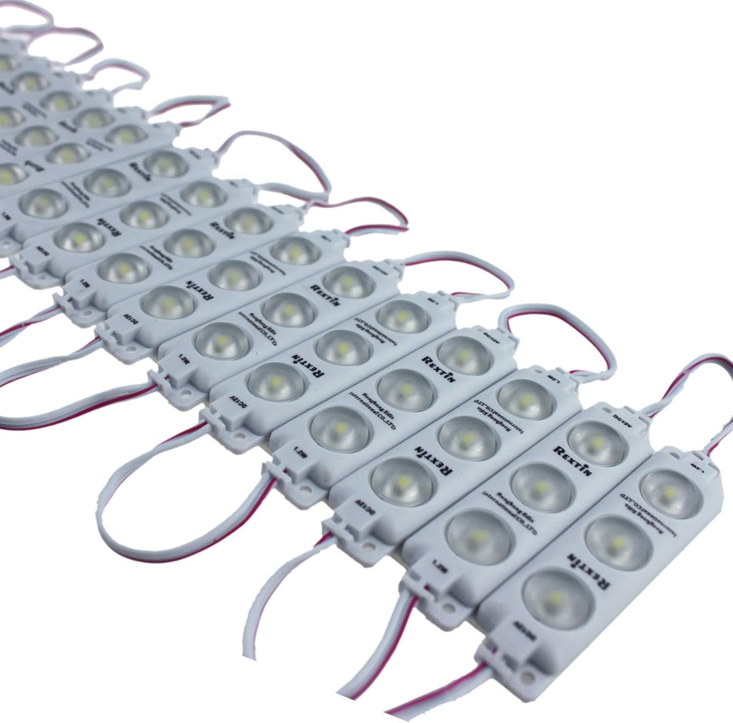 Tech Deals 🔥 Rextin 200PCS Super Bright 3LED 2835 LED Module Red IP68 Waterproof Decorative Light for Letter Sign Advertising Signs Back with Tape +Wire Crimp Cap (Red) Super Cheap 🛒 Rextin 200PCS Super Bright 3LED 2835 LED Module Red IP68 Waterproof Decorative Light for Letter Sign Advertising Signs Back with Tape +Wire Crimp Cap (Red)